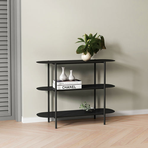 Konsolbord Enebakk 70x90x32cm Sort, mat [en.casa] - premiumXL