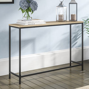 Kronoby konsolbord 80 x 100 x 30 cm sort/træ-effekt [en.casa] TR
