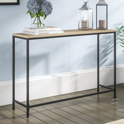 Kronoby konsolbord 80 x 100 x 30 cm sort/træ-effekt [en.casa] TR