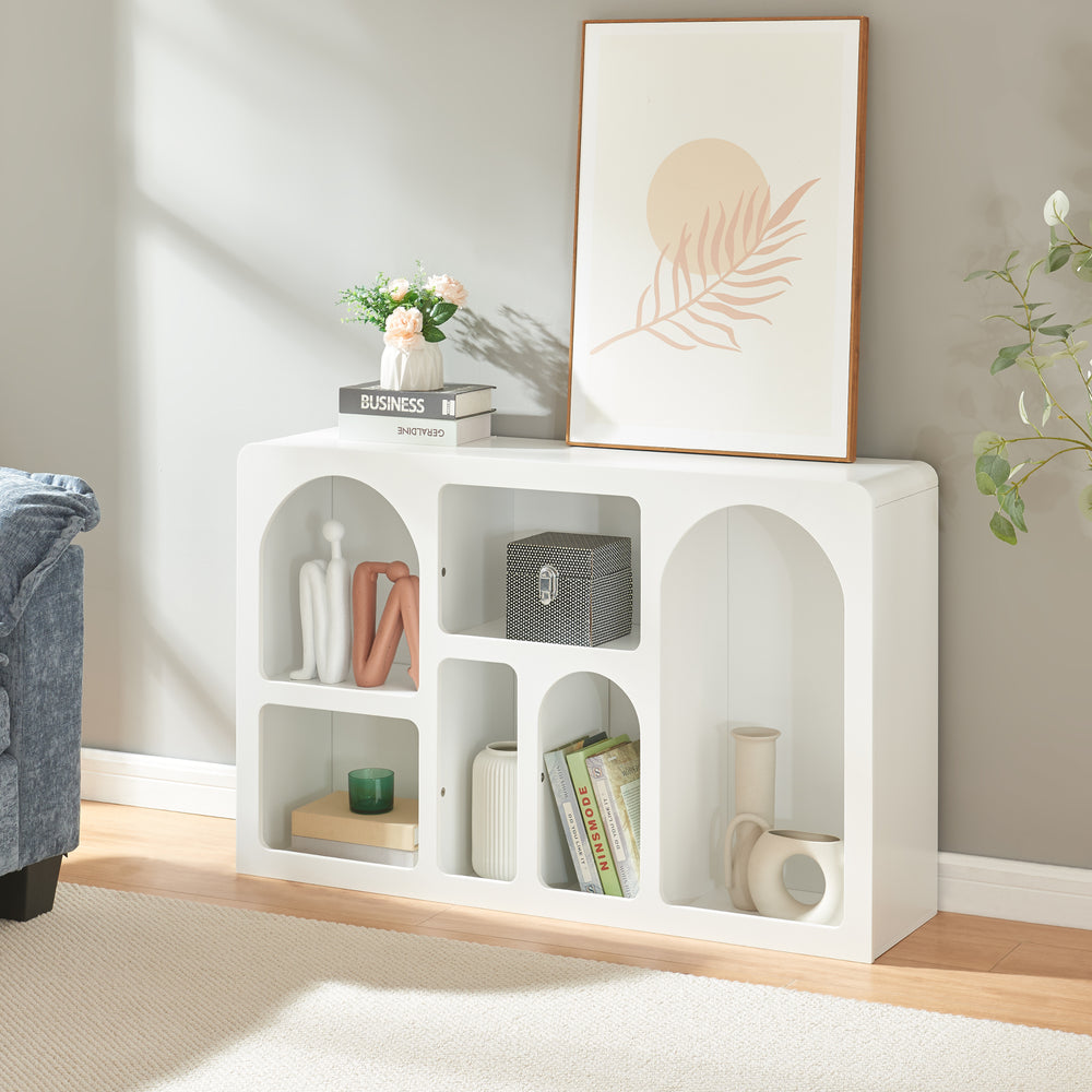 Sideboard Vågå med åbne rum 110x30x70 cm Hvid [en.casa] - premiumXL
