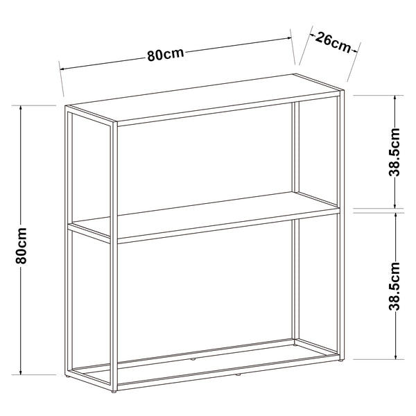 Strömstad 80x80x26cm konsolbord i stål [en.casa].