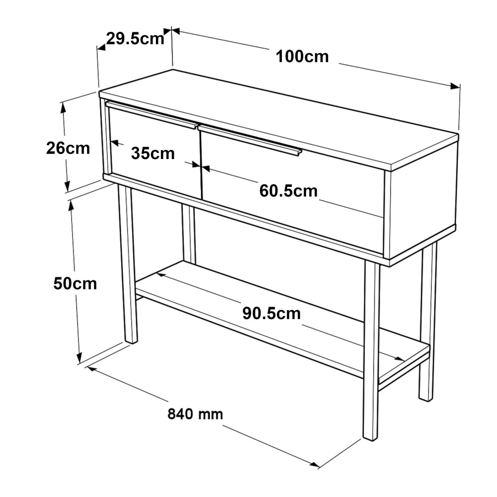 Konsolbord Vesanto 100x30x76 cm [en.casa]