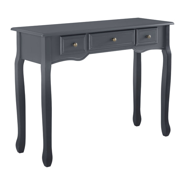 [en.casa] Sidebord - aflastningsbord - 3 skuffer - vintage - 78x100x35cm - fyrretræ, MDF - i forskellige farver