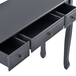 [en.casa] Sidebord - aflastningsbord - 3 skuffer - vintage - 78x100x35cm - fyrretræ, MDF - i forskellige farver