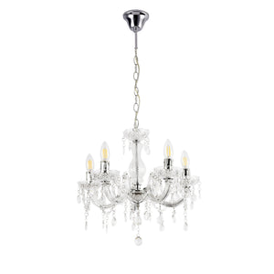 Lysekrone Weimar 5x E14 Ø35 x 145 cm Krystal/Hvid lux.pro - premiumXL