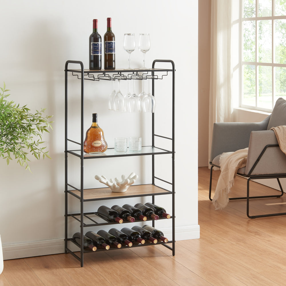 Vinhylde Hustadvika 120x61x33cm Sort/Eg [en.casa] - premiumXL