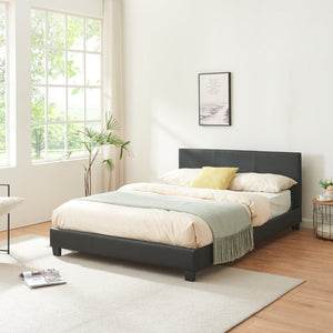 Kunstlæderseng Albacete 140x200 cm Sort Corium - premiumXL