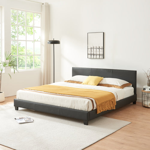 Kunstlæderseng Albacete 160x200cm Sort Corium - premiumXL