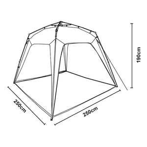 Sammenklappelig pavillon Barendrecht med LED-belysning 2,5x2,5 meter [pro.tec]