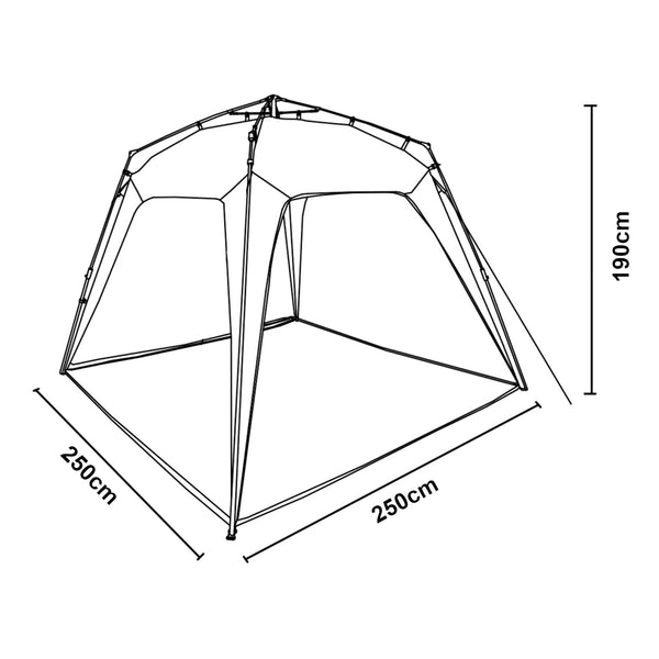 Sammenklappelig pavillon Barendrecht med LED-belysning 2,5x2,5 meter [pro.tec]