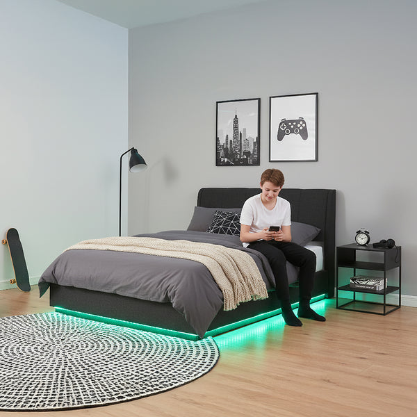 LED-polstret seng Tröstiar [en.casa]