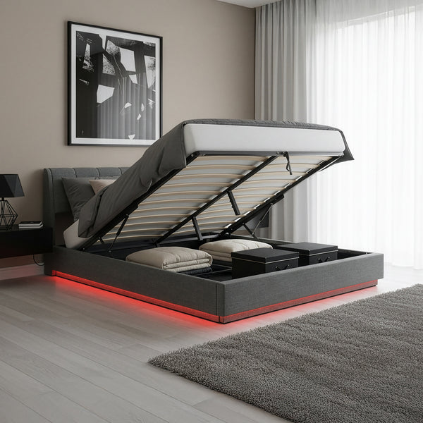 LED-polstret seng Tröstiar [en.casa]