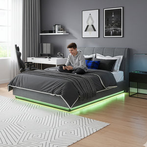LED-polstret seng Tröstiar [en.casa]