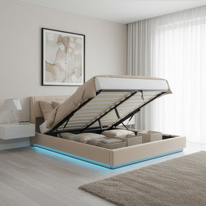 LED-polstret seng Tröstiar [en.casa]