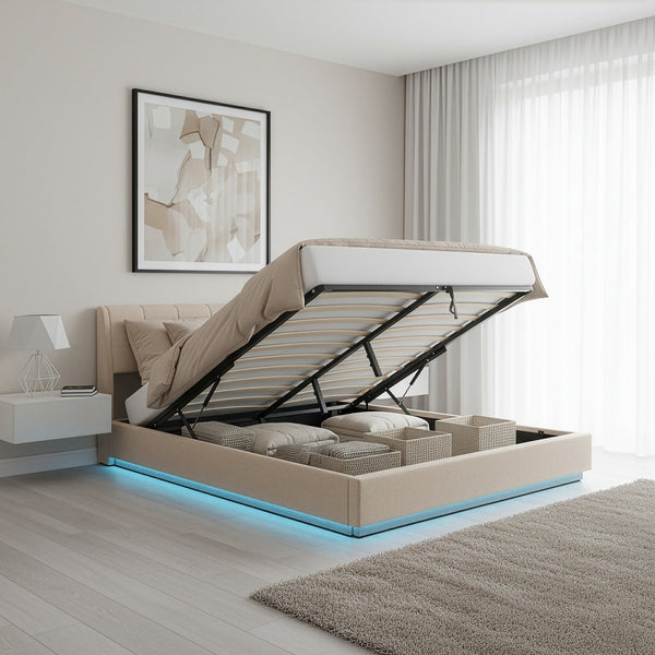 LED-polstret seng Tröstiar [en.casa]
