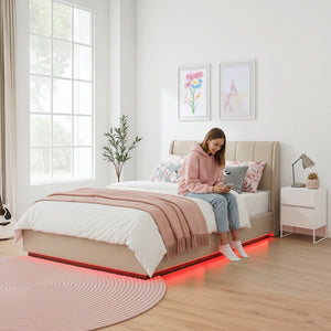 LED-polstret seng Tröstiar [en.casa]