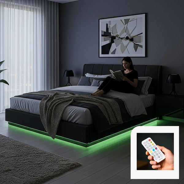 LED-polstret seng Tröstiar [en.casa]