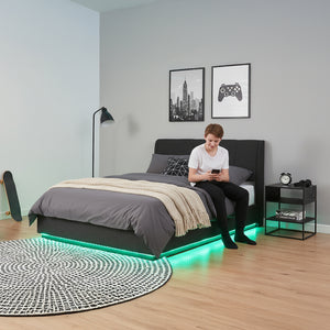LED-polstret seng Tröstiar [en.casa]