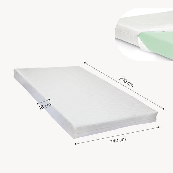 LED-polstret seng Tröstiar med madras [en.casa]