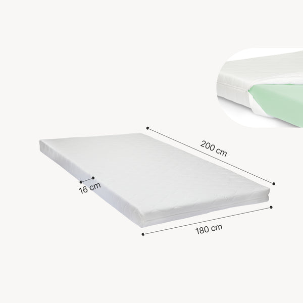 LED-polstret seng Tröstiar med madras [en.casa]