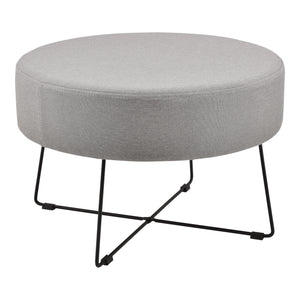 [en.casa] Sofabord - 40xØ60cm - tekstil/metal - grå/sort