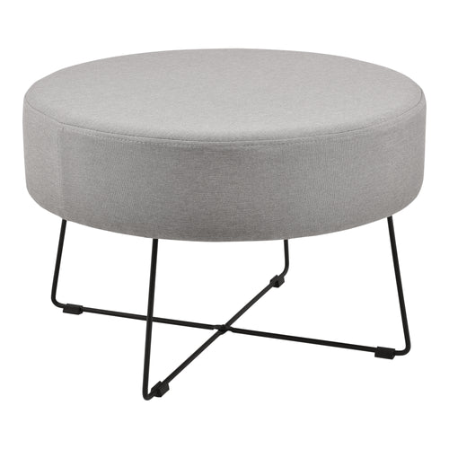 [en.casa] Sofabord - 40xØ60cm - tekstil/metal - grå/sort
