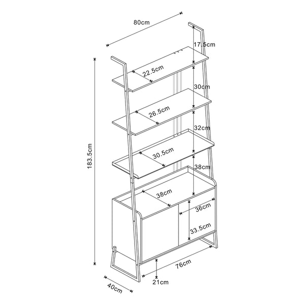 Reolstativ Storfjord Sort [en.casa]