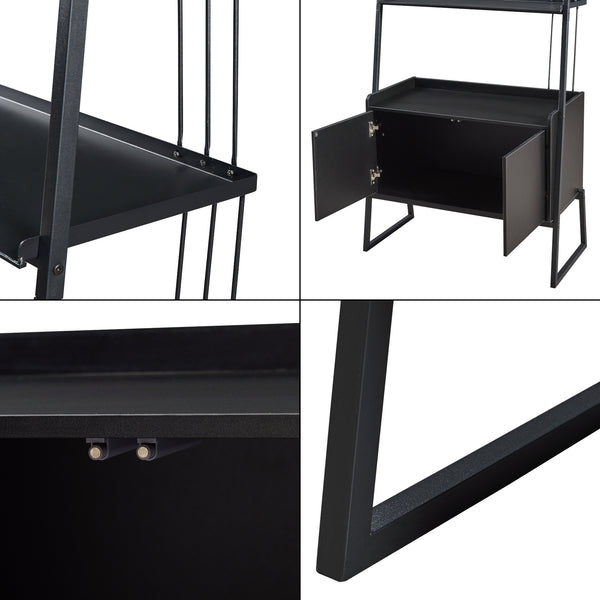 Reolstativ Storfjord Sort [en.casa]