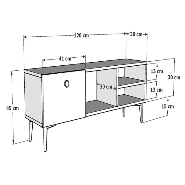 TV-bord Nannestad 45x120x30 cm i forskellige farver. farver [en.casa]