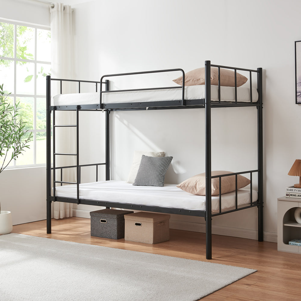 Berimma køjeseng i metal 90x200 cm sort [en.casa]