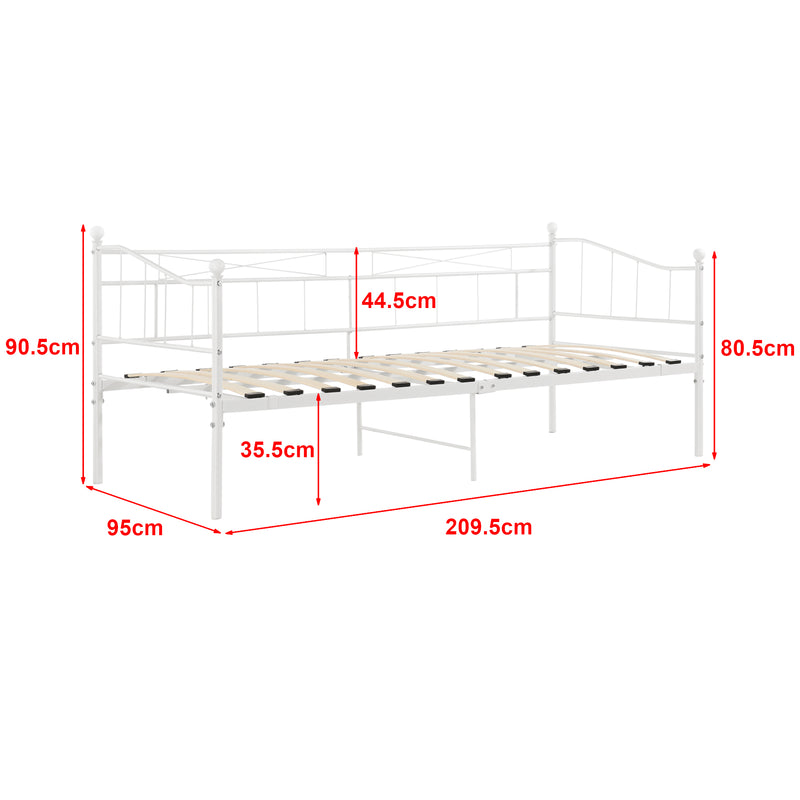 Målskitse Day bed Arjeplog 90x200 cm op til 150 kg forskellige farver Farver en.casa