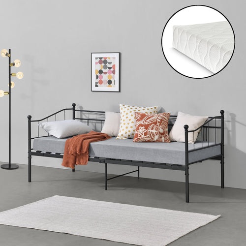 Day bed Arjeplog 90x200cm med madras i forskellige farver farver en.casa