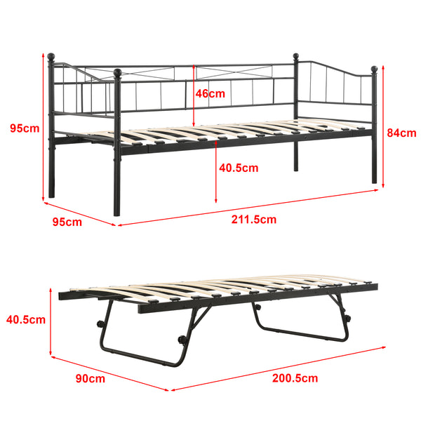 Dagseng i metal Skutskär 90x200cm en.casa