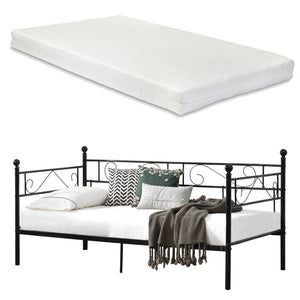 Granada metalseng med madras 90x200 cm stål [en.casa]