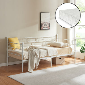 Granada metalseng med madras 90x200 cm stål [en.casa]