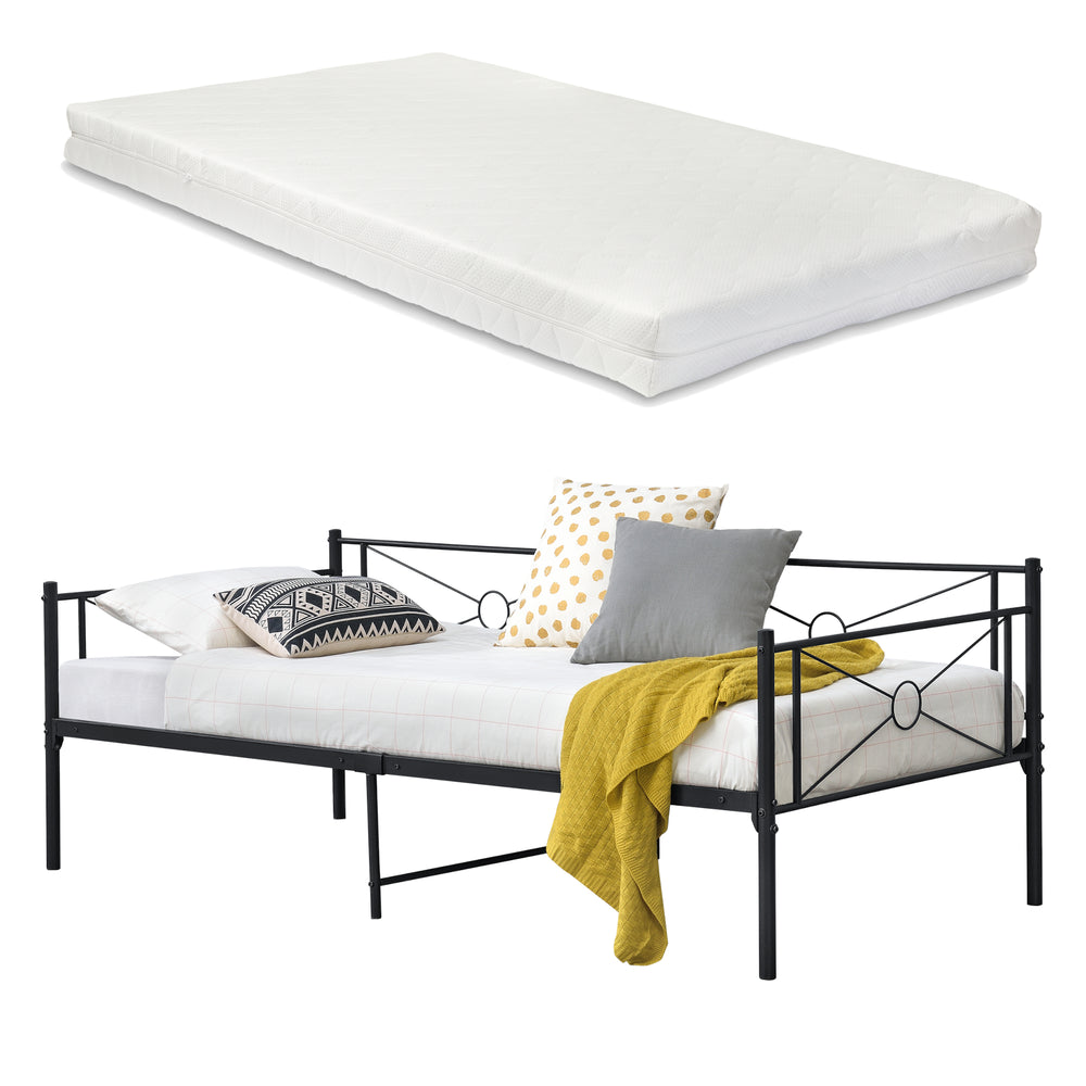 Metalseng Alvesta 90x200 cm med koldskumsmadras i forskellige farver Farver en.casa