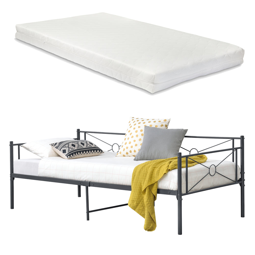 Metalseng Alvesta 90x200 cm med koldskumsmadras i forskellige farver Farver en.casa