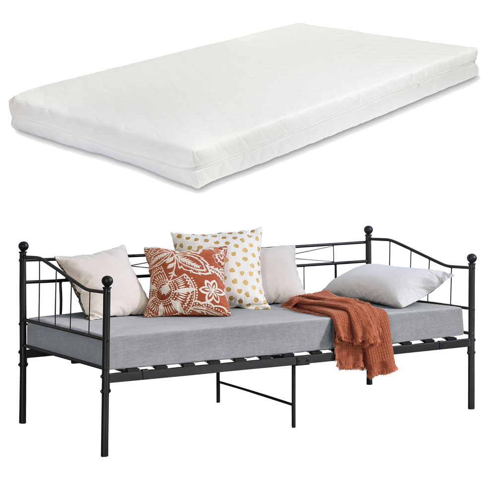 Metalseng Arjeplog 90x200cm med madras forsk. farver en.casa - premiumXL