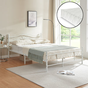 Metalseng Florenz med madras [en.casa] - premiumXL