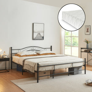 Metalseng Florenz med madras [en.casa] - premiumXL
