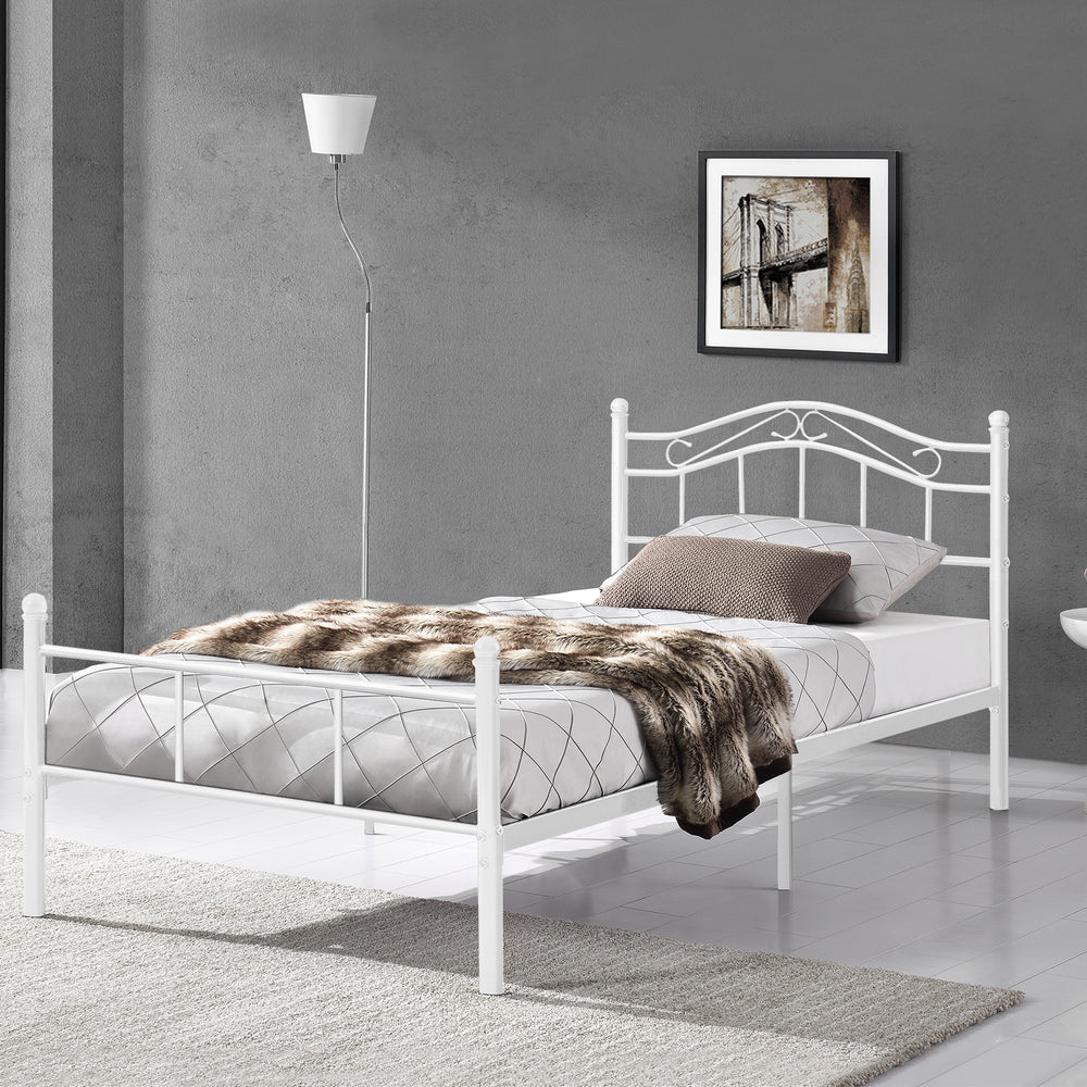 Metalseng Florenz 120x200 cm med/uden koldskumsmadras forsk. farver [en.casa] - premiumXL