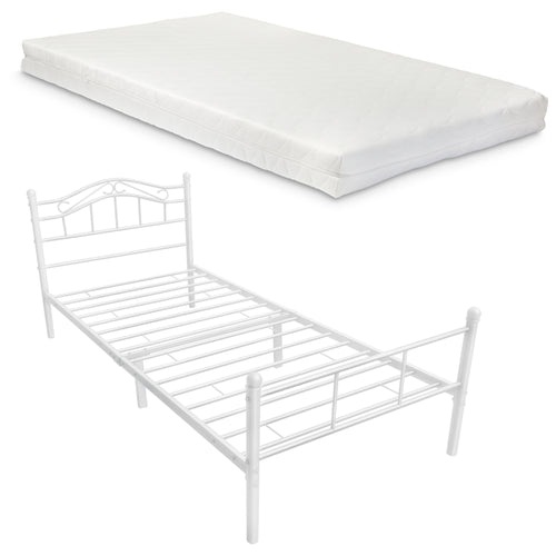 [en.casa]® Metal seng 90 x 200 cm