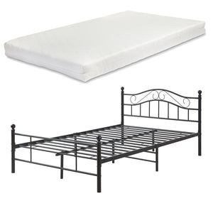 Metalseng Florenz 120x200 cm med/uden koldskumsmadras i forskellige farver [en.casa]