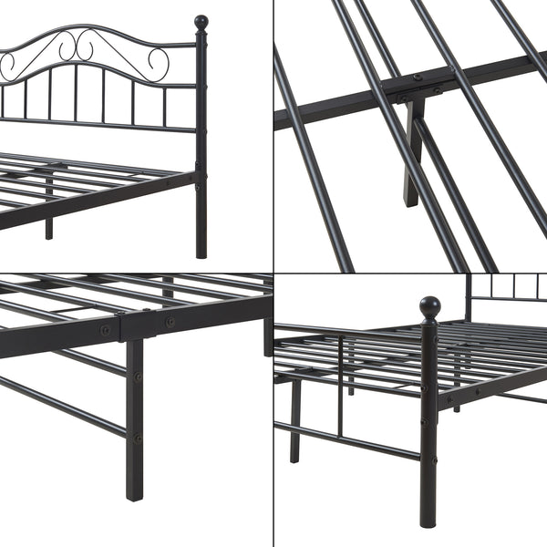 Metalseng Florenz 120x200 cm med/uden koldskumsmadras i forskellige farver [en.casa]