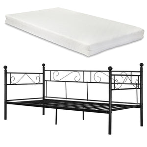 Granada metalseng med madras 90x200 cm stål [en.casa]