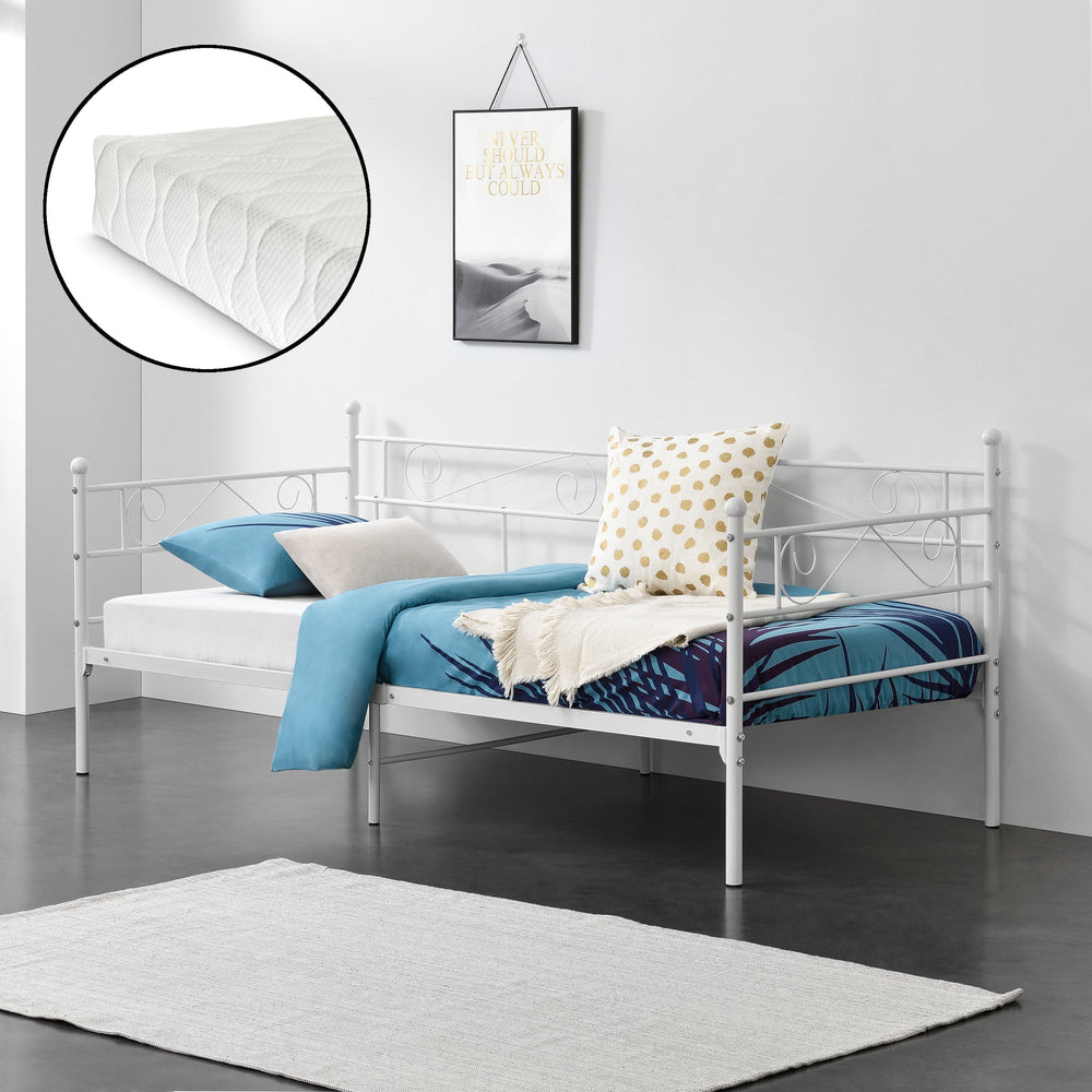 Metalseng Kerava 90x200 cm med koldskumsmadras forsk. farver en.casa - premiumXL