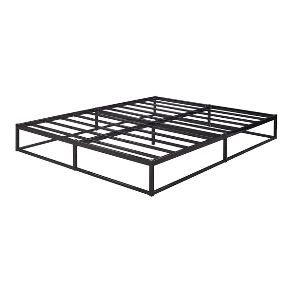 Cama de metal Trerunta con somier 90/140/160/160x200 cm - Negro [en.casa]