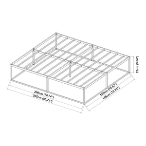 Cama de metal Trerunta con somier 90/140/160/160x200 cm - Negro [en.casa]