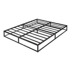 Metalseng Trerunta med madras stål sort [en.casa]