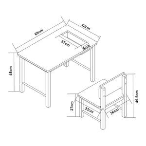 Børneskrivebord med Skjåk-stol [en.casa].